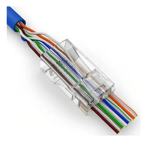 Conector RJ45 Rede Vazado Cat5e — 100 unidades